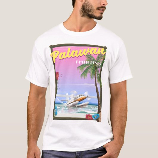 Palawan Philippines Flugplakat T-Shirt (Vorderseite)