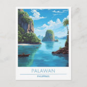 Palawan Philippines Vintage Travel Postkarte (Vorderseite)