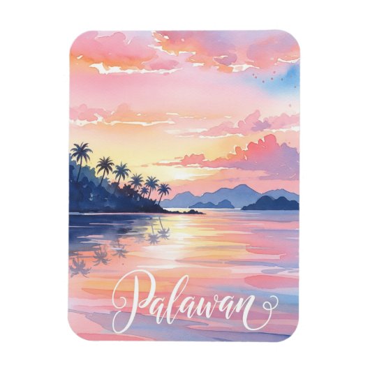 Palawan Philippines Watercolor Travel Magnet (Vertikal)