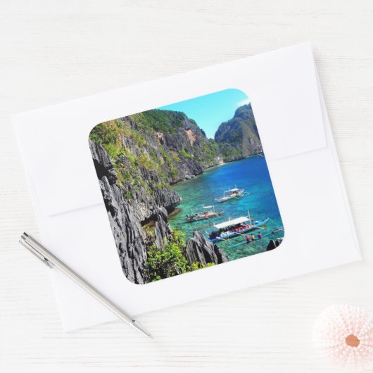 Palawan Quadratischer Aufkleber (Umschlag)