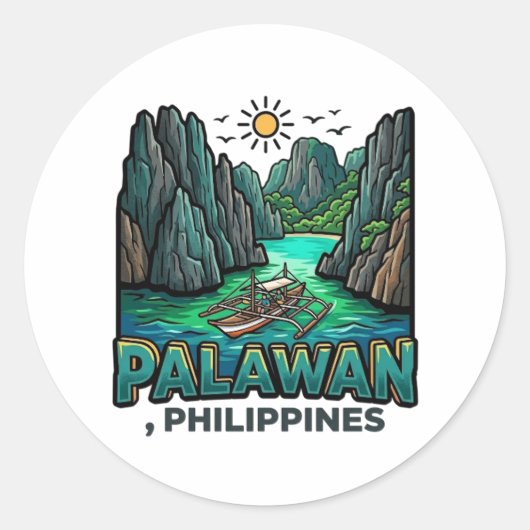 Palawan Runder Aufkleber (Vorderseite)