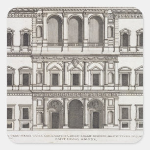 Palazzo Farnese, von "Palazzi Di Rom", Teil I, p Quadratischer Aufkleber