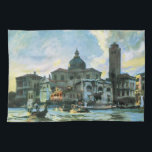 Palazzo Labia, Venedig von John Singer Sargent Geschirrtuch<br><div class="desc">Palazzo Labia, Venedig (1913) von John Singer Sargent ist eine Vintage Viktorianische Ära der schönen Kunst Impressionismus architektonische Malerei. Klassische italienische Architektur mit einem barocken Palast in Italien. Die San Geremia ist das gekuppelte Gebäude im Zentrum westlich des Campanile an der Konvergenz des Cannaregio-Kanals und des Canale Grande. Romantische Gondelboote...</div>