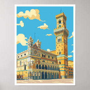 Palazzo Vecchio Florenz Italien Vintage Reise Poster