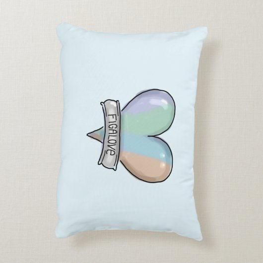 Pale Aqua Figaro accent pillow Dekokissen (Rückseite(Vertikal))