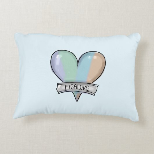 Pale Aqua Figaro accent pillow Dekokissen (Rückseite)