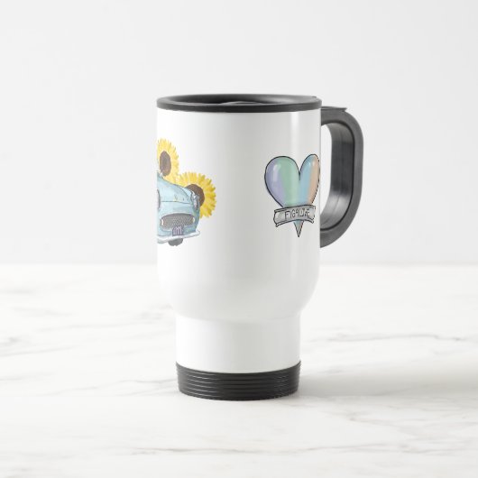 Pale Aqua Figaro travel mug - reisbeker Reisebecher (VorderseiteRechts)