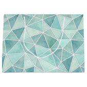 Pale Aqua Geometric Mosaic – Polygon Große Geschenktüte (Vorderseite)
