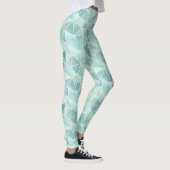Pale Aqua Geometric Mosaic – Polygon Leggings (Rechts)