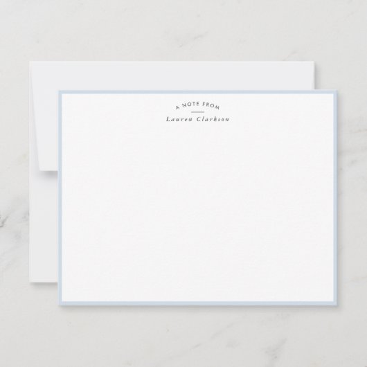 Pale Baby Blue Border Personalized Note Card Einladung (Vorderseite)