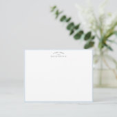 Pale Baby Blue Border Personalized Note Card Einladung (Stehend Vorderseite)