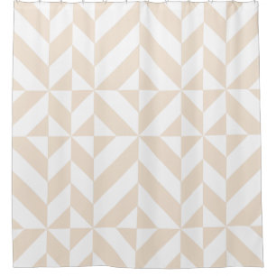 Pale Beige Geometric Deko Cube Duschvorhang