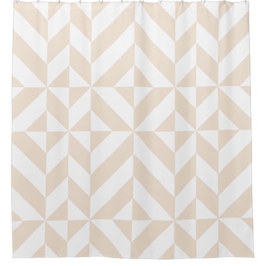 Pale Beige Geometric Deko Cube Duschvorhang (Vorderseite)