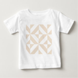 Pale Beige Geometric Deko Cube Pattern Baby T-shirt