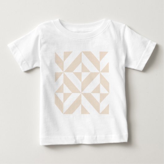 Pale Beige Geometric Deko Cube Pattern Baby T-shirt (Vorderseite)