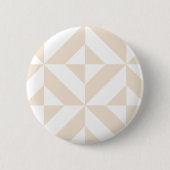 Pale Beige Geometric Deko Cube Pattern Button (Vorderseite)