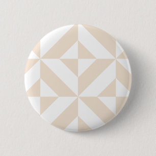 Pale Beige Geometric Deko Cube Pattern Button