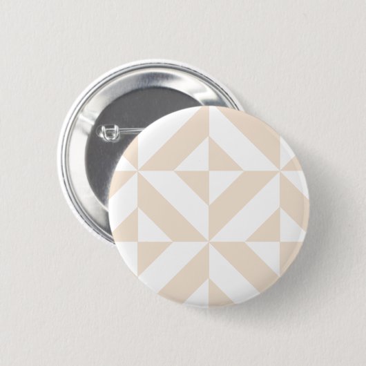 Pale Beige Geometric Deko Cube Pattern Button (Vorne & Hinten)