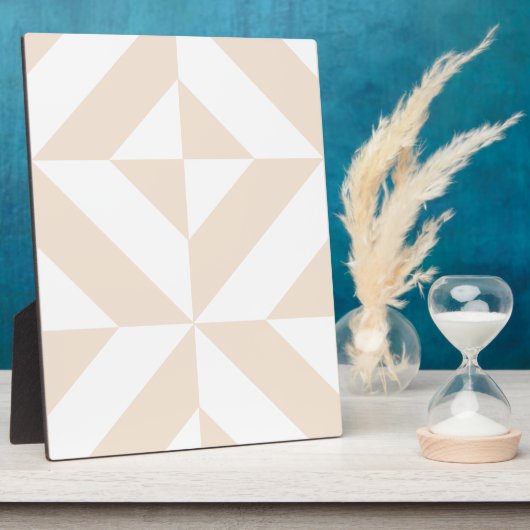 Pale Beige Geometric Deko Cube Pattern Fotoplatte (Seite)
