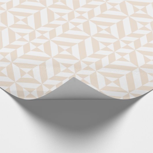 Pale Beige Geometric Deko Cube Pattern Geschenkpapier (Ecke)