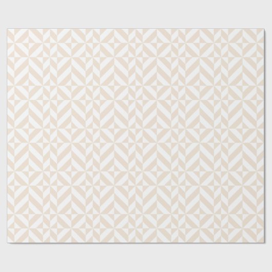 Pale Beige Geometric Deko Cube Pattern Geschenkpapier (Flach)