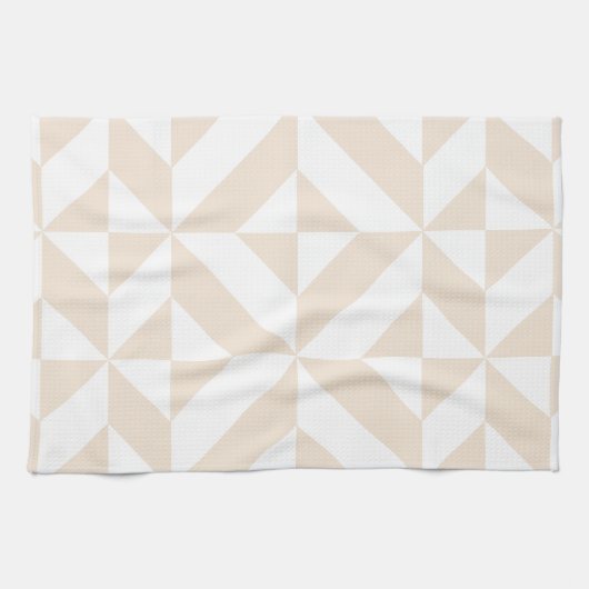 Pale Beige Geometric Deko Cube Pattern Handtuch (Horizontal)