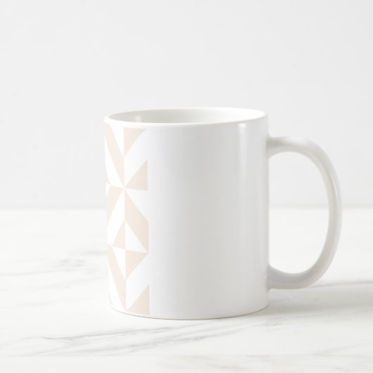 Pale Beige Geometric Deko Cube Pattern Kaffeetasse (Rechts)