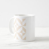 Pale Beige Geometric Deko Cube Pattern Kaffeetasse (Vorderseite Links)