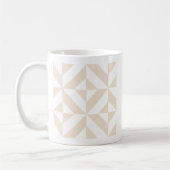 Pale Beige Geometric Deko Cube Pattern Kaffeetasse (Links)