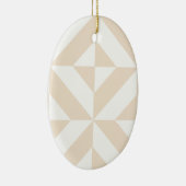 Pale Beige Geometric Deko Cube Pattern Keramikornament (Rechts)