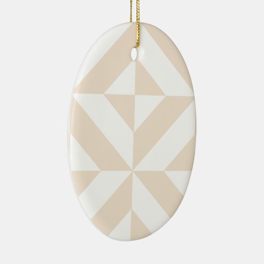 Pale Beige Geometric Deko Cube Pattern Keramikornament (Rechts)