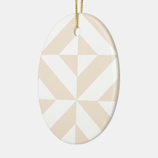 Pale Beige Geometric Deko Cube Pattern Keramikornament (Links)