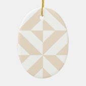 Pale Beige Geometric Deko Cube Pattern Keramikornament (Vorne)