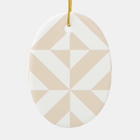 Pale Beige Geometric Deko Cube Pattern Keramikornament (Vorne)
