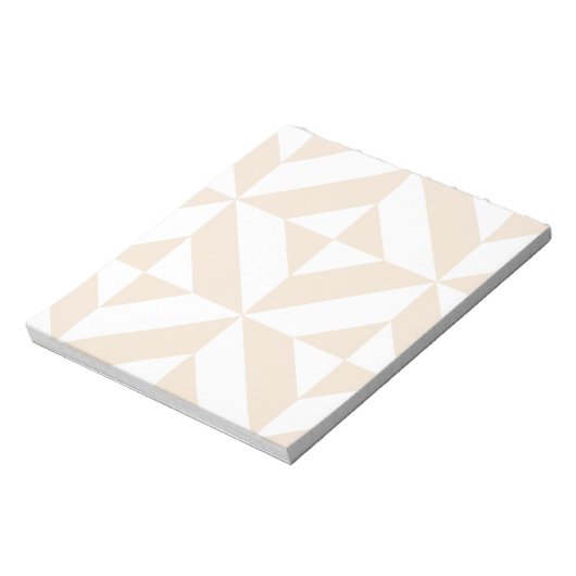 Pale Beige Geometric Deko Cube Pattern Notizblock (Rotiert)