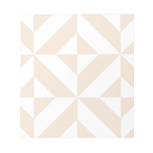 Pale Beige Geometric Deko Cube Pattern Notizblock (Vorderseite)