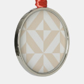 Pale Beige Geometric Deko Cube Pattern Ornament Aus Metall (Rechts)