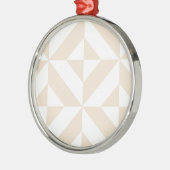 Pale Beige Geometric Deko Cube Pattern Ornament Aus Metall (Links)