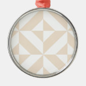 Pale Beige Geometric Deko Cube Pattern Ornament Aus Metall (Vorne)
