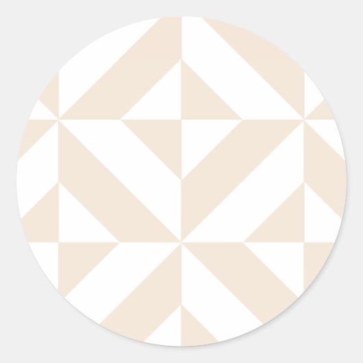 Pale Beige Geometric Deko Cube Pattern Runder Aufkleber (Vorderseite)
