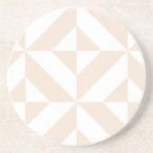 Pale Beige Geometric Deko Cube Pattern Untersetzer (Vorne)