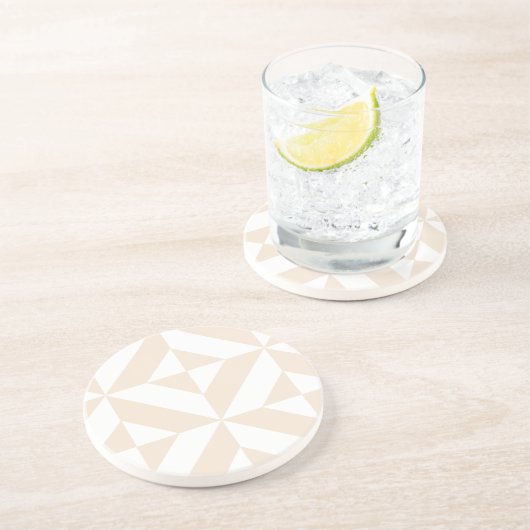 Pale Beige Geometric Deko Cube Pattern Untersetzer (Seite)