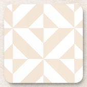 Pale Beige Geometric Deko Cube Pattern Untersetzer (Vorderseite)