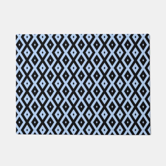 Pale blue and black diamond pattern fußmatte (Vorderseite)