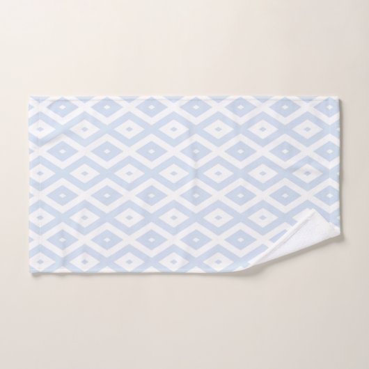 Pale blue and white diamond pattern badhandtuch set (Handtuch)