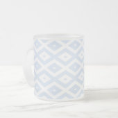 Pale blue and white diamond pattern mattglastasse (Vorderseite Links)