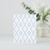 Pale blue and white diamond pattern RSVP karte (Stehend Vorderseite)