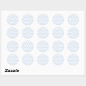 Pale blue and white diamond pattern runder aufkleber (Blatt)