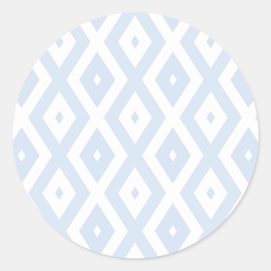 Pale blue and white diamond pattern runder aufkleber (Vorderseite)