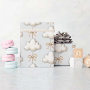 Pale Blue Cloud Nine Baby-Shower Geschenkpapier